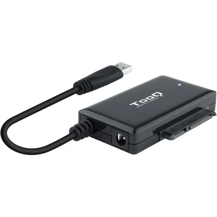 Adaptador USB 3.0 USB-A Tooq Disco Duro Sata 2.5/3.5 Alimentador Black