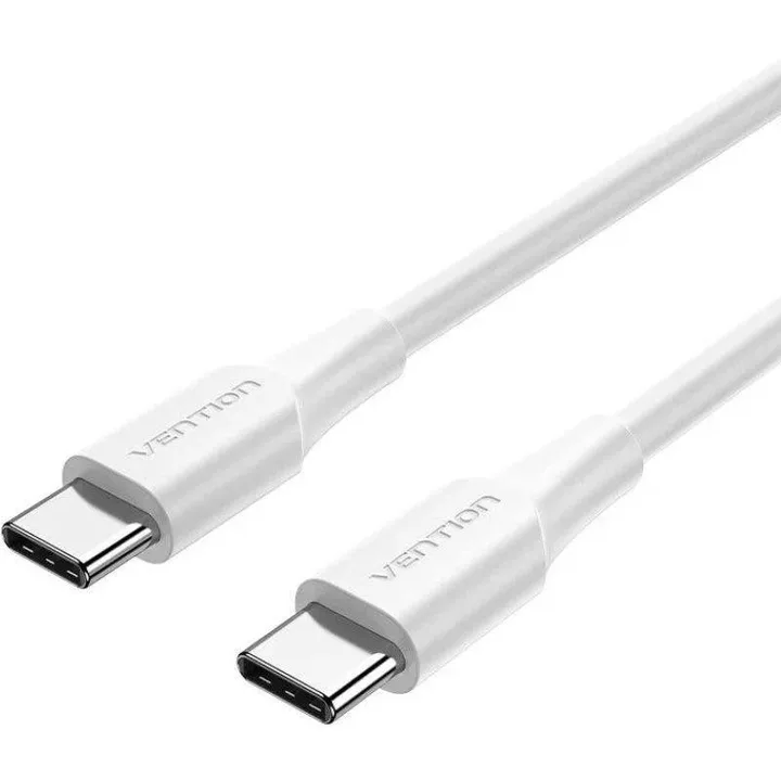 Cable USB 3A Tipo USB-C/M-C/M White 480MBPS 1M Vention