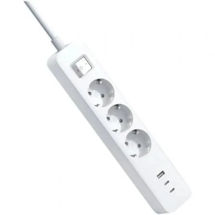 Regleta Xiaomi Power Strip 3 Schukos USB/USB-C Proteccion 20W 1,4M White